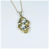 Image 2 : Bright Contemporary Aquamarine Pendant  featuring 2 oval cut Aquamarines weighing  approx. 4.00 cara