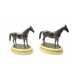 Pair of antique bronzes from Arcadia horse racers estate. 50-80 years old. Possibly a famous race