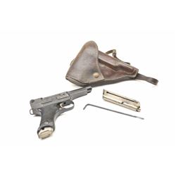 Japanese WWII Era Type 94 Nambu Semi-Auto pistol in 8mm with holster, strap, extra mag and cleanin