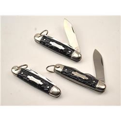 Lot of three Camp King pocket knives with four blades by Imperial, Providence R.I. (USA). The kni