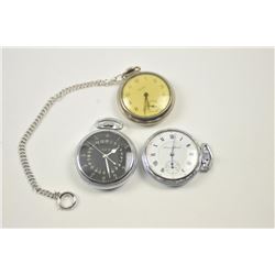 Lot of 3 pocket watches including: a Hamilton 22 jewel, U.S. Government marked movement, #4992B w