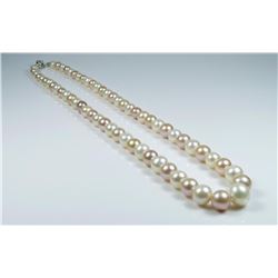 Lovely Strand of Blush and White Colored Pearls featuring a graduating 6.00 MM to 10.00 MM in diam
