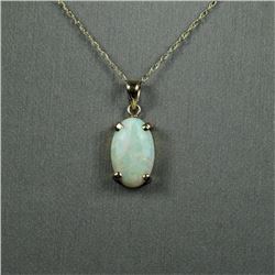 Colorful Australian Opal Pendant featuring an oval shaped Opal weighing approx. 5.00 carats with o