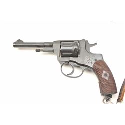 Russian Nagant Revolver Dated 1936 with Russian star in 7.62 Nagant caliber, import marked, refini