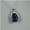 Image 2 : Elegant Pear Shape Amethyst and Diamond  Pendant featuring a richly colored Amethyst  weighing appro