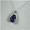 Image 3 : Elegant Pear Shape Amethyst and Diamond  Pendant featuring a richly colored Amethyst  weighing appro