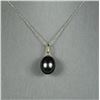 Image 1 : Gorgeous Natural Black Tahitian Pearl Pendant  measuring approx. 13.00 MM x 12.00 MM in  diameter se