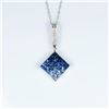 Image 1 : Stunning Extra Fine Blue Sapphire and Diamond  Pendant featuring 16 princess cut Sapphires  invisibl