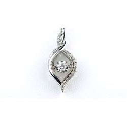 Charming Dancing Diamond Pendant featuring 21 round cut Diamonds set in 10 karat white gold settin