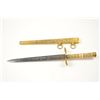 Image 1 : Authentic Naval dirk with bone grips and gold  gilt scabbard and mounts from the Georgian  era.  9 ½