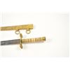 Image 2 : Authentic Naval dirk with bone grips and gold  gilt scabbard and mounts from the Georgian  era.  9 ½