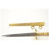 Image 3 : Authentic Naval dirk with bone grips and gold  gilt scabbard and mounts from the Georgian  era.  9 ½