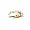 Image 3 : One platinum ring with 18k yellow gold accent  set with a 0.60ct  center and 8 baguettes  approx 0.5