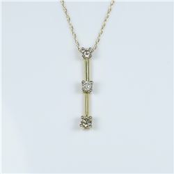 Contemporary Diamond Pendant featuring 3 round cut Diamonds weighing approx. 0.25 carat total weig