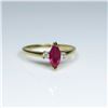 Image 2 : Pretty Burmese colored Ruby and Diamond Ring  featuring a marquise cut Ruby weighing  approx.  0.80 