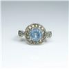 Image 2 : Stylish Aquamarine and Diamond Ring featuring  a round Aquamarine weighing approx. 4.00  carats enci