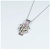 Image 1 : Art Deco Style Pink Sapphire and Diamond  Pendant studded with 12 round cut Sapphires  and 20 Diamon