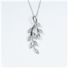 Image 1 : Graceful Leaf Design Diamond Pendant studded  with 27 round cut Diamonds with F-G colors  and VS cla