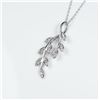 Image 3 : Graceful Leaf Design Diamond Pendant studded  with 27 round cut Diamonds with F-G colors  and VS cla