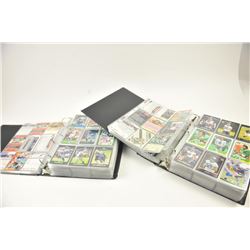 Large lot of graded and ungraded football trading cards including three full binders with protecti