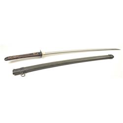 Japanese Samurai Style Sword with handmade signed and dated blade in high grade WWII era mounting.