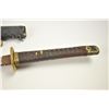 Image 2 : Japanese naval style mounted Samurai sword  with signed blade, army tsuba and leather  covering on t