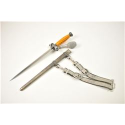 German Nazi era Wehrmacht or Army dagger with hangers and portapie blade marked “H Enckles Solinge
