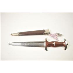 German Nazi era S.A. dagger with scabbard and metal clip to leather hanger (leather missing) and “