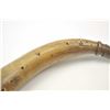 Image 5 : A large American tack decorated powder horn.  19th century. Measures 13 ½” overall. Finely  turned w