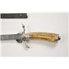 Image 2 : German stag gripped hunting dagger  Hirschfanger with etched blade. Late 19th to  early 20th century