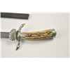 Image 4 : German stag gripped hunting dagger  Hirschfanger with etched blade. Late 19th to  early 20th century