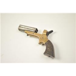 Sharps 4 shot derringer in .22 caliber with  early forward release and floral gutta percha  grips, S