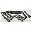 Image 1 : Lot of twelve rifle and pistol scopes.  The  lot includes 4 Tasco 3 x 9 variable power, a  Swift fix