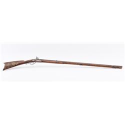 Interesting full stock transition Kentucky to Plains rifle with southern styling and silver inlay