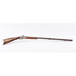 American Kentucky Double Barrel Buck and Ball gun with artificially striped stock and large “whale
