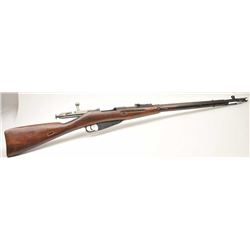 Mosin–Nagant Model 1891/30 bolt action rifle, 7.62 x 54R caliber, Serial #3946. The rifle is in v