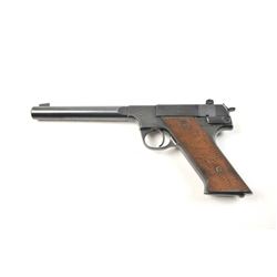 Hi-Standard Model H-D Military semi-automatic  pistol, .22 Long Rifle caliber, Serial  #218082.  The