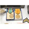 Image 2 : Military collector’s lot with USMC box and  assorted smalls.  Est.:  $200-$400.