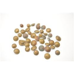 A large collection of mostly 19th century military brass buttons. Various regiments. Some American