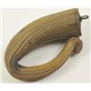 Image 4 : An unusual 19th century or earlier powder  horn fluted and recurved. Carved with a cobra  (?). Possi