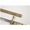 Image 4 : A 19th century gilt bronze mounted pearl  grippe dagger circa 1840 with 10” diamond  shaped double e