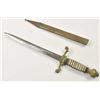 Image 7 : A 19th century gilt bronze mounted pearl  grippe dagger circa 1840 with 10” diamond  shaped double e