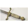 Image 8 : A 19th century gilt bronze mounted pearl  grippe dagger circa 1840 with 10” diamond  shaped double e