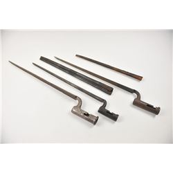 A collector’s lot of three early socket  bayonets. One or two likely for brown Bess  and one for an 