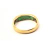 Image 3 : One elegant mans  ring inset with a custom  cut jade in 14k yellow gold  Est:$500-1000