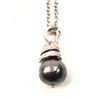 Image 2 : One beautiful Tahitian black pearl pendant   made in 18k white gold set with diamonds., on  a 20”  w