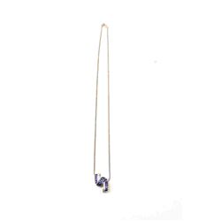 One beautiful modern white gold slider set with 1 ct of fine sapphires and accent diamonds Est:$25