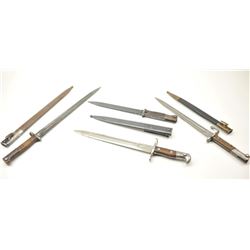 Lot of four bayonets marked, “SIMSON & Co SUHL”, “WAFFENFABRIK NEUHAUSEN” and a “J.Sch” marked bay
