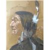 Image 2 : Watercolor of an Indian brave by noted Cody,  Wyoming artist Glen S. Hopkinson.  The piece  is signe