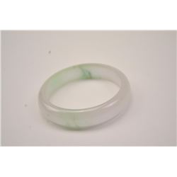 One genuine lavender jade bangle bracelet with green splashes Est:$150-300